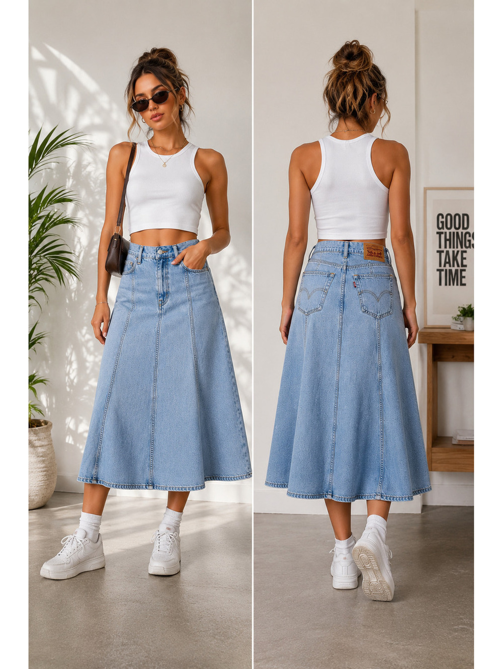 Levi's Women's midi Denim Skirt Hemmed Size 25 - Picture 6 of 6